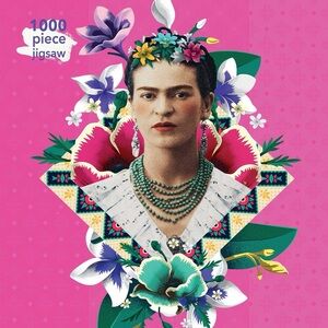 Frida Kahlo pink 1000 Piece Jigsaw Puzzle.